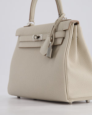 Hermès Kelly Retourne Bag 25cm in Beton Togo Leather with Palladium Hardware