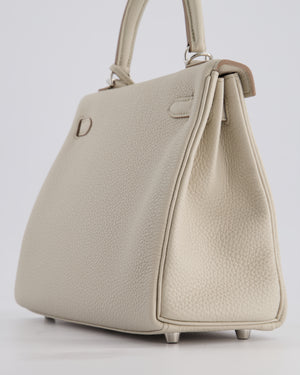 Hermès Kelly Retourne Bag 25cm in Beton Togo Leather with Palladium Hardware