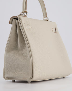 Hermès Kelly Retourne Bag 25cm in Beton Togo Leather with Palladium Hardware