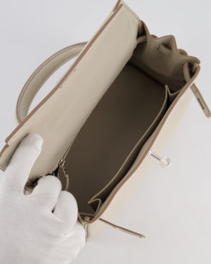 Hermès Kelly Retourne Bag 25cm in Beton Togo Leather with Palladium Hardware