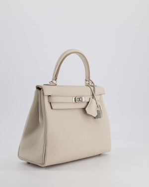 Hermès Kelly Retourne Bag 25cm in Beton Togo Leather with Palladium Hardware