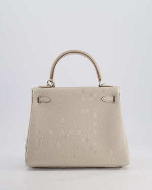 Hermès Kelly Retourne Bag 25cm in Beton Togo Leather with Palladium Hardware