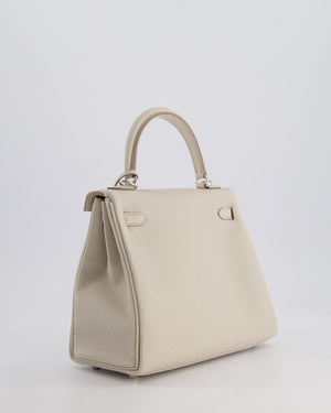 Hermès Kelly Retourne Bag 25cm in Beton Togo Leather with Palladium Hardware