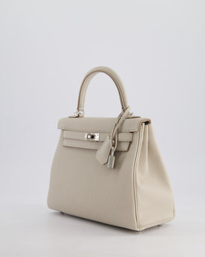 Hermès Kelly Retourne Bag 25cm in Beton Togo Leather with Palladium Hardware