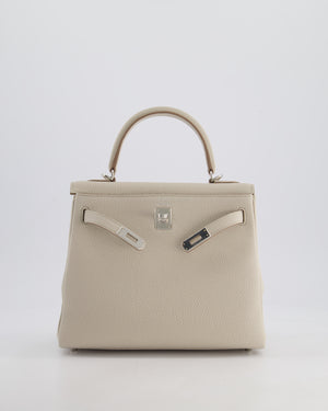 Hermès Kelly Retourne Bag 25cm in Beton Togo Leather with Palladium Hardware