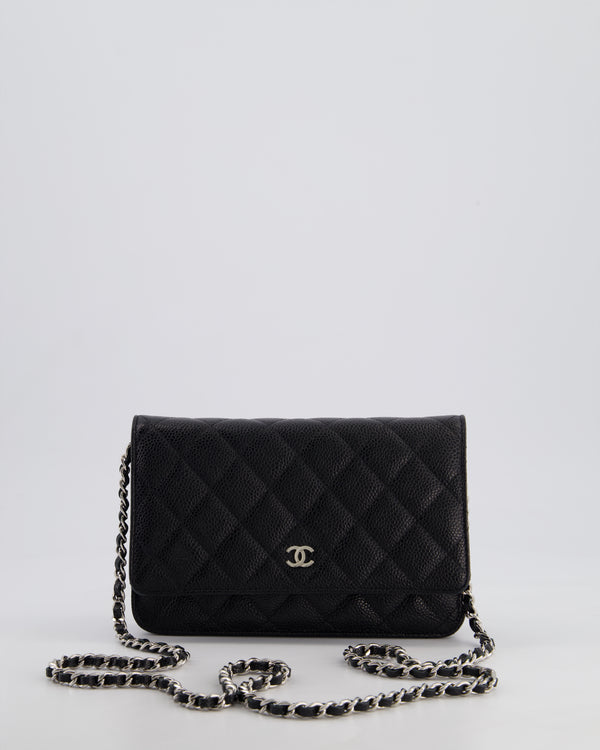 Chanel Black Wallet on Chain in Caviar Leather with Silver Hardware