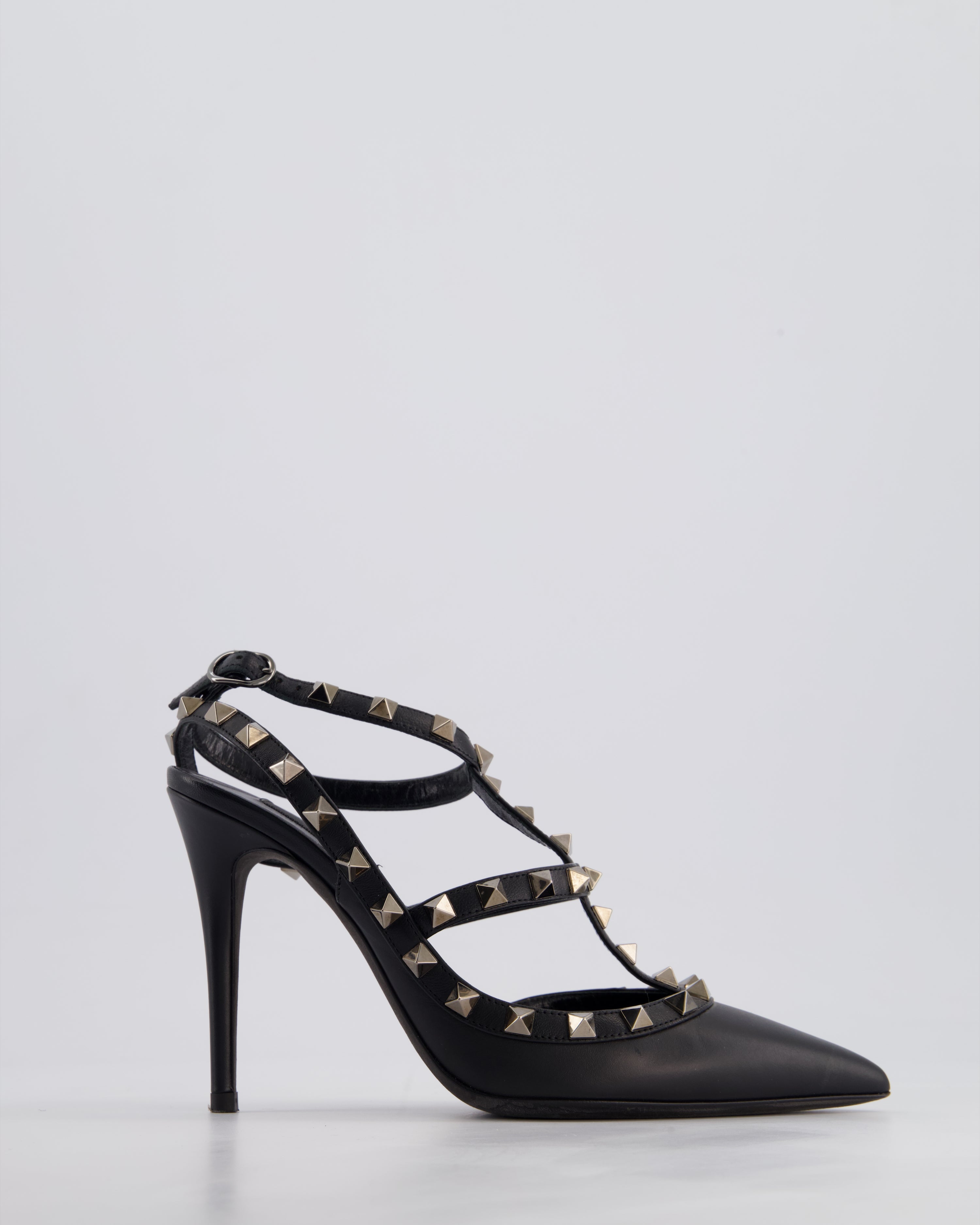 【関税＆送料込み】Valentino Garavani Black Leather Pumps Valentino Garavani Black Leather Low Heel Loafer Pumps sz 36