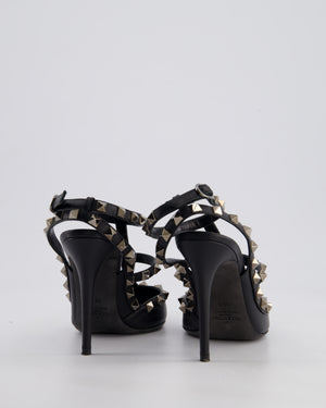 Valentino Black Leather Rockstud Caged Pumps Size EU 36.5