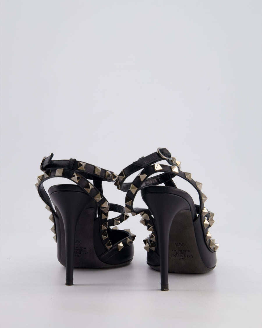 Valentino Black Leather Rockstud Caged Pumps Size EU 36.5