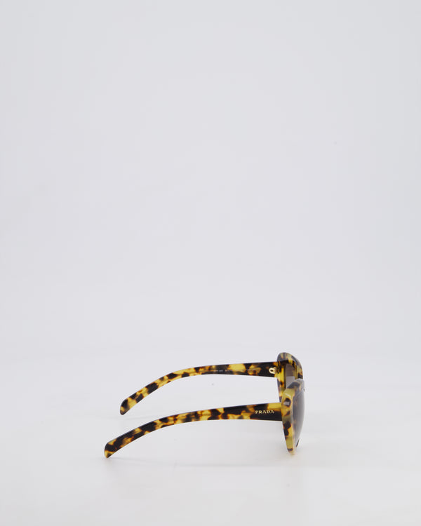 Prada Acetate Havana Cat Eye Brown Sunglasses with Logo Detail