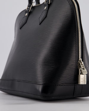 Louis Vuitton Alma PM Bag in Black Epi Leather with Silver Hardware