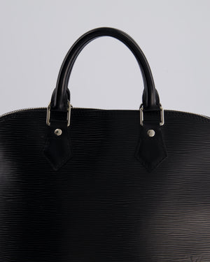 Louis Vuitton Alma PM Bag in Black Epi Leather with Silver Hardware