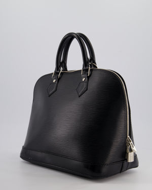 Louis Vuitton Alma PM Bag in Black Epi Leather with Silver Hardware