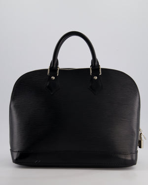 Louis Vuitton Alma PM Bag in Black Epi Leather with Silver Hardware