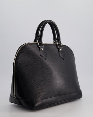 Louis Vuitton Alma PM Bag in Black Epi Leather with Silver Hardware