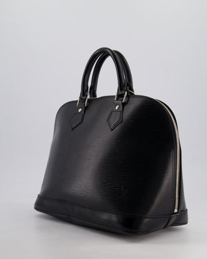 Louis Vuitton Alma PM Bag in Black Epi Leather with Silver Hardware