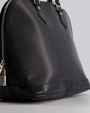 Louis Vuitton Alma PM Bag in Black Epi Leather with Silver Hardware
