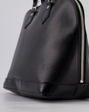 Louis Vuitton Alma PM Bag in Black Epi Leather with Silver Hardware