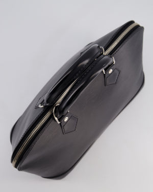Louis Vuitton Alma PM Bag in Black Epi Leather with Silver Hardware