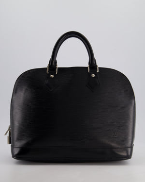 Louis Vuitton Alma PM Bag in Black Epi Leather with Silver Hardware