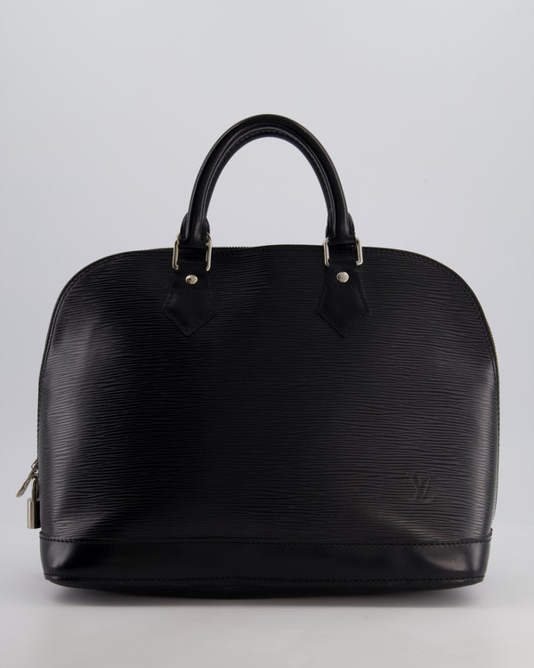 Louis Vuitton Alma PM Bag in Black Epi Leather with Silver Hardware