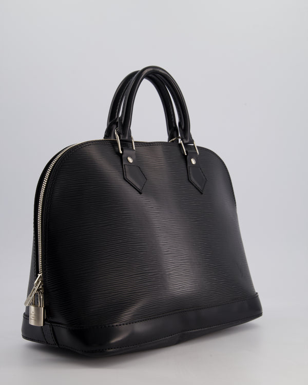 Louis Vuitton Alma PM Bag in Black Epi Leather with Silver Hardware