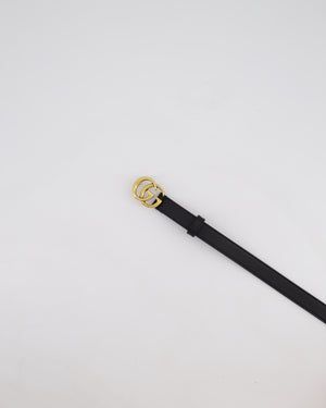 Gucci Black GG Logo Marmont Leather Thin Belt Size 75cm RRP £320