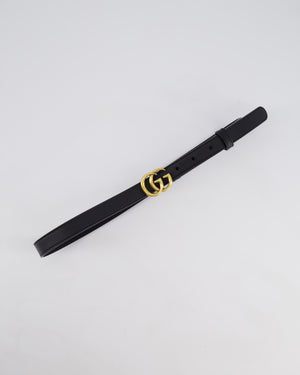 Gucci Black GG Logo Marmont Leather Thin Belt Size 75cm RRP £320