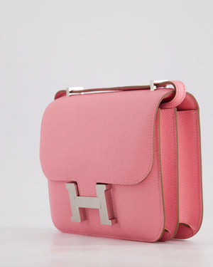*HOT* Hermès Constance III Mini 18cm Miroir Bag in Rose Confetti Epsom Leather with Palladium Hardware