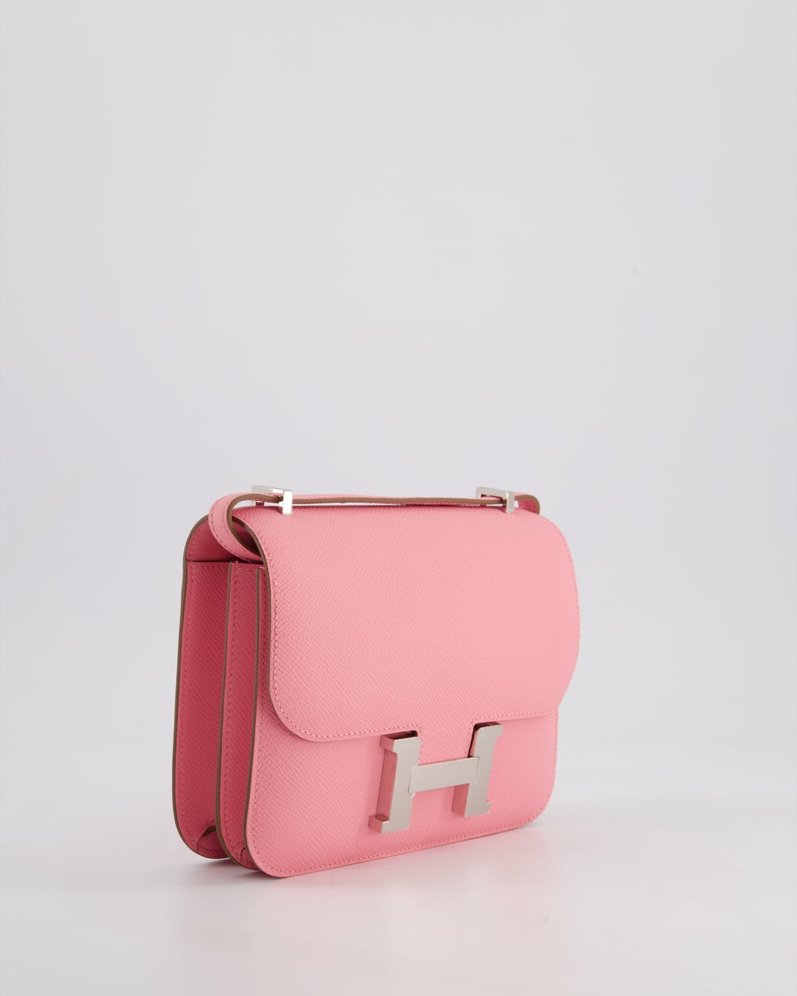 *HOT* Hermès Constance III Mini 18cm Miroir Bag in Rose Confetti Epsom Leather with Palladium Hardware