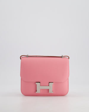 *HOT* Hermès Constance III Mini 18cm Miroir Bag in Rose Confetti Epsom Leather with Palladium Hardware