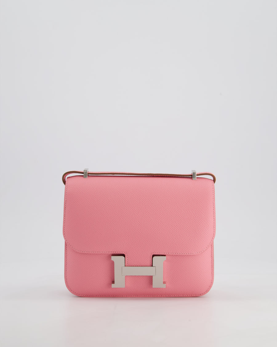 *HOT* Hermès Constance III Mini 18cm Miroir Bag in Rose Confetti Epsom Leather with Palladium Hardware
