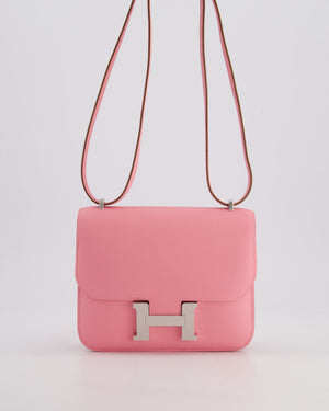 *HOT* Hermès Constance III Mini 18cm Miroir Bag in Rose Confetti Epsom Leather with Palladium Hardware