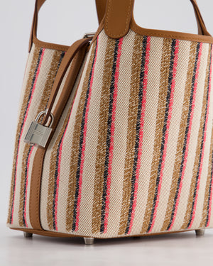 *RARE & HOT* Hermes Picotin 18cm Broderie Couverture in Ecru, Beige, Fauve, Rose Pop Noir & Gold Swift Leather with Palladium Hardware
