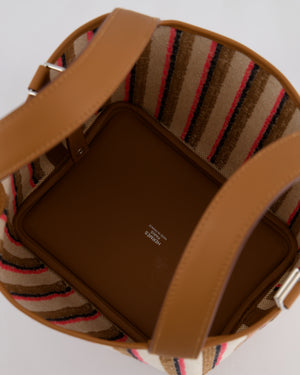 *RARE & HOT* Hermes Picotin 18cm Broderie Couverture in Ecru, Beige, Fauve, Rose Pop Noir & Gold Swift Leather with Palladium Hardware