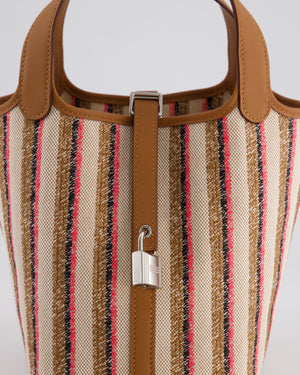 *RARE & HOT* Hermes Picotin 18cm Broderie Couverture in Ecru, Beige, Fauve, Rose Pop Noir & Gold Swift Leather with Palladium Hardware