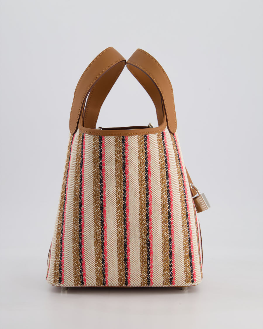 *RARE & HOT* Hermes Picotin 18cm Broderie Couverture in Ecru, Beige, Fauve, Rose Pop Noir & Gold Swift Leather with Palladium Hardware