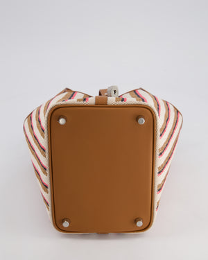 *RARE & HOT* Hermes Picotin 18cm Broderie Couverture in Ecru, Beige, Fauve, Rose Pop Noir & Gold Swift Leather with Palladium Hardware