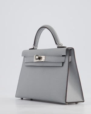 *HOT* Hermès Mini Kelly II 20cm Bag In Bleu Glacier Epsom Leather with Palladium Hardware