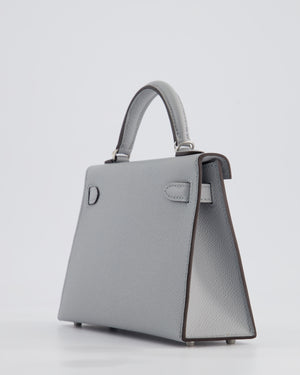 *HOT* Hermès Mini Kelly II 20cm Bag In Bleu Glacier Epsom Leather with Palladium Hardware