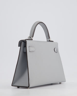 *HOT* Hermès Mini Kelly II 20cm Bag In Bleu Glacier Epsom Leather with Palladium Hardware