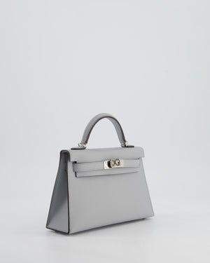 *HOT* Hermès Mini Kelly II 20cm Bag In Bleu Glacier Epsom Leather with Palladium Hardware