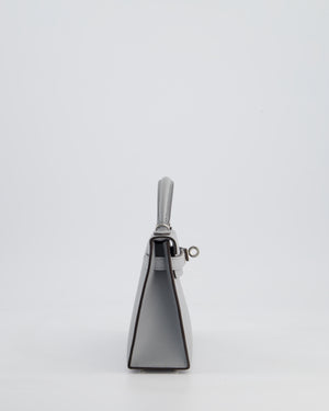 *HOT* Hermès Mini Kelly II 20cm Bag In Bleu Glacier Epsom Leather with Palladium Hardware