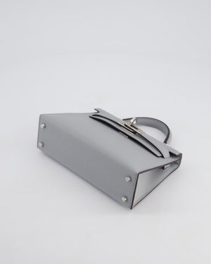 *HOT* Hermès Mini Kelly II 20cm Bag In Bleu Glacier Epsom Leather with Palladium Hardware