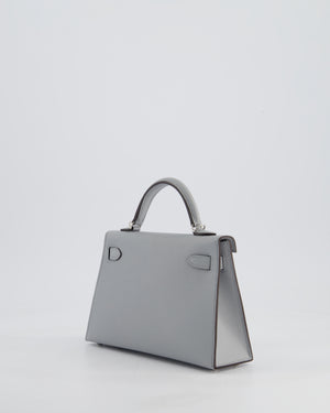 *HOT* Hermès Mini Kelly II 20cm Bag In Bleu Glacier Epsom Leather with Palladium Hardware