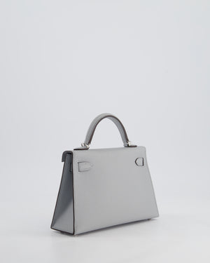 *HOT* Hermès Mini Kelly II 20cm Bag In Bleu Glacier Epsom Leather with Palladium Hardware