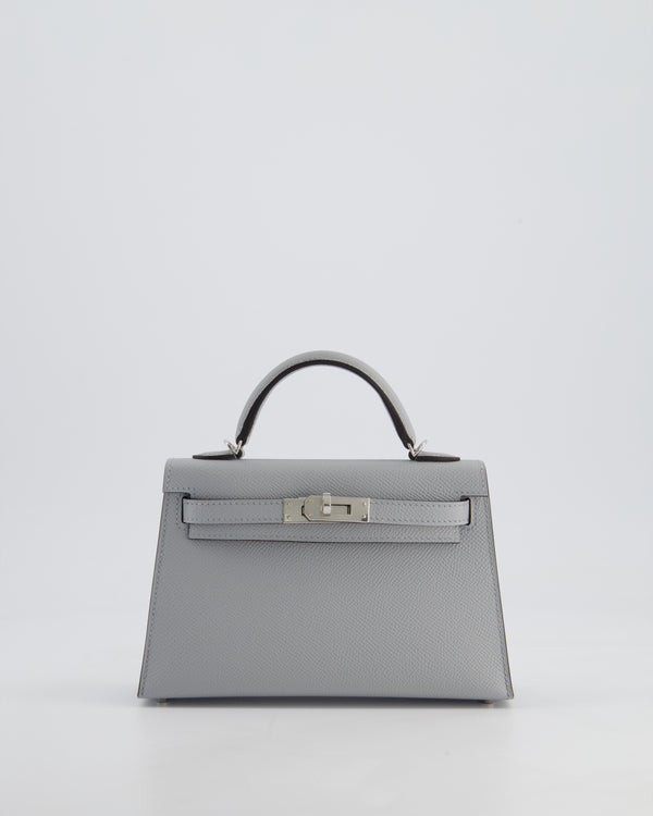 *HOT* Hermès Mini Kelly II 20cm Bag In Bleu Glacier Epsom Leather with Palladium Hardware