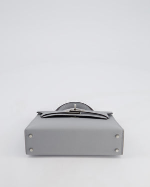 *HOT* Hermès Mini Kelly II 20cm Bag In Bleu Glacier Epsom Leather with Palladium Hardware