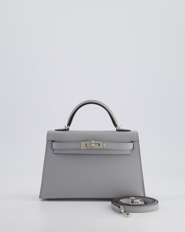 *HOT* Hermès Mini Kelly II 20cm Bag In Bleu Glacier Epsom Leather with Palladium Hardware