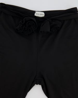 Magda Butrym Black Trousers with Belt Flower Detail Size FR 34 (UK 6)